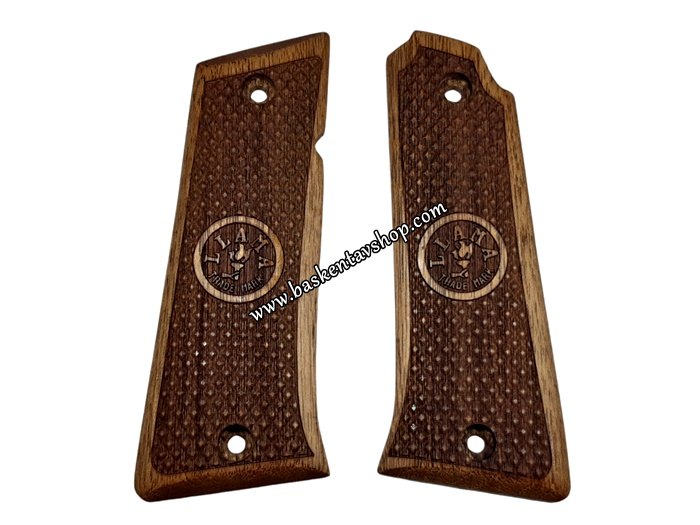 Lama 9mm Lazer İşleme Ahşap Tabanca Kabzesi-av14790