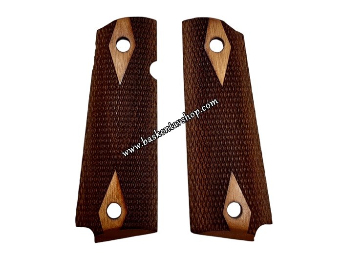 Colt1911-Tisaş1911-Girsan1911 Lazer İşleme Ahşap Tabanca Kabzesi-av14795