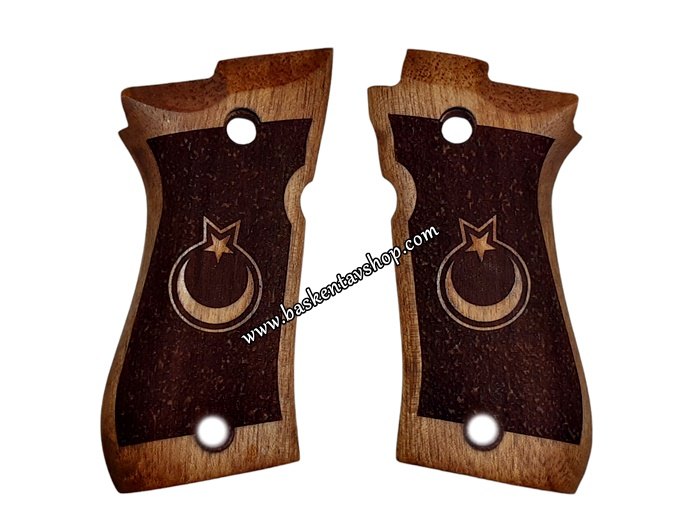 Beretta F81-Fatih13 Lazer İşleme Ahşap Tabanca Kabzesi-av14793