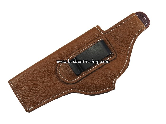 Maşalı Browning 14`lü İthal Deri Tabanca Sol Kılıf Kahverengi-av13765