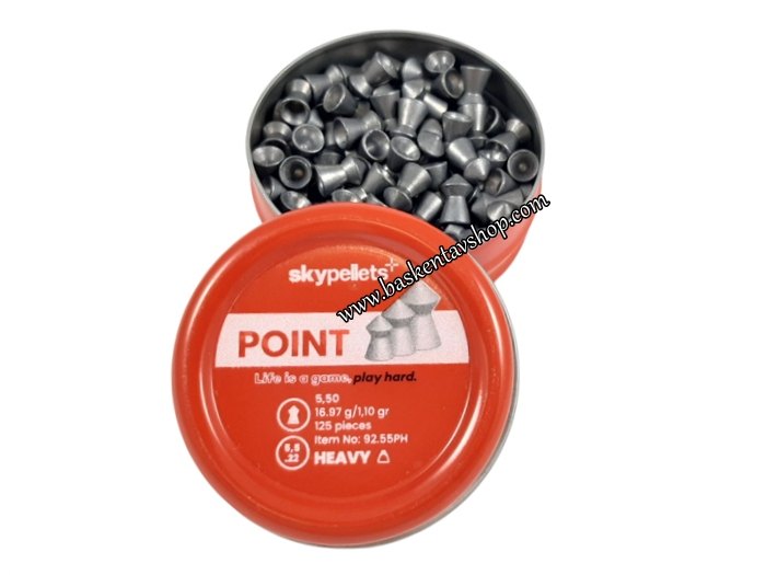 SKYPellets Poınt Heavy 5,5 mm Havalı Tüfek Saçması (16.97 Grain-125 Adet)-av15079