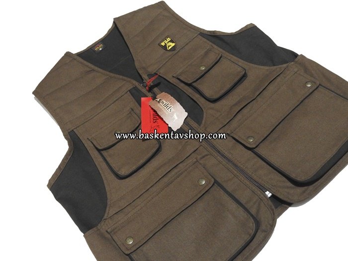 Wilds Kalın Kumaş Avcı Yelek Haki-av13471