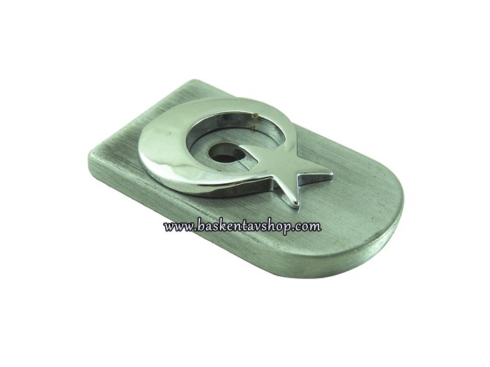 Gri Ay Yıldız Bayrak 9mm Tabanca Şarjör Alt Kapak Metal-av13103