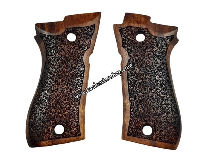Beretta F81-Fatih13 Lazer İşleme Ahşap Tabanca Kabzesi-av14799