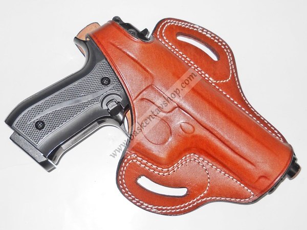 Tam Kelebek F92 Beretta Deri Tabanca Kılıfı Kahverengi-av10448