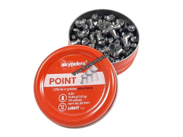 SKYPellets Poınt Lıght 5,5 mm Havalı Tüfek Saçması (15.89 Grain-125 Adet)-av15078