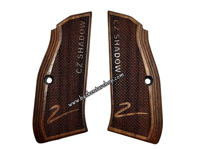 CZ Shadow2 Lazer İşleme Ahşap Tabanca Kabzesi-av14798