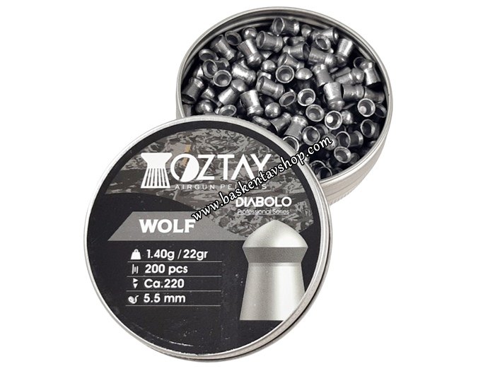 Öztay Wolf 5,5 mm Havalı Tüfek Saçması (22 Grain-200 Adet)-av14897