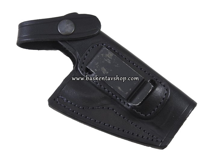 Maşalı Yüzüklü Belçika Browning 7.65 Deri Tabanca Kılıfı Siyah-av13138