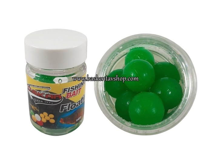 Oskar Boili Yüzen Silikon Yem 20mm Yeşil Sarımsak Kokulu-av15291