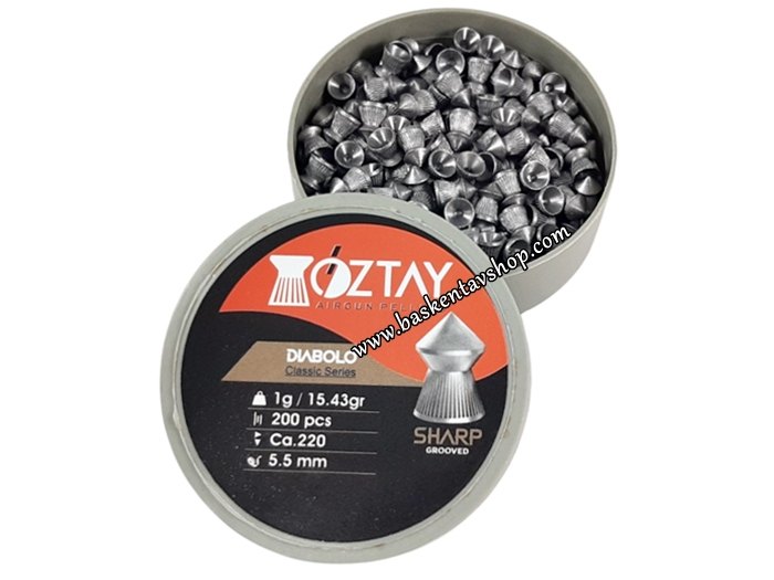 Öztay Sharp 5,5 mm Havalı Tüfek Saçması (15.43 Grain-200 Adet)-av14895